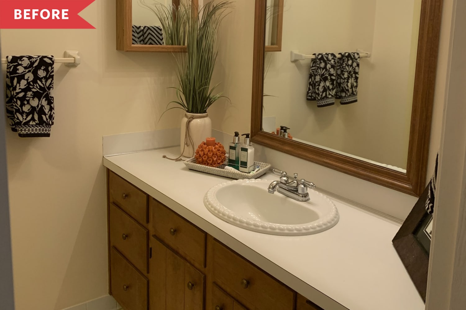 Budget Bathroom Redo - Faux Wallpaper Bathroom Redo Idea | Apartment